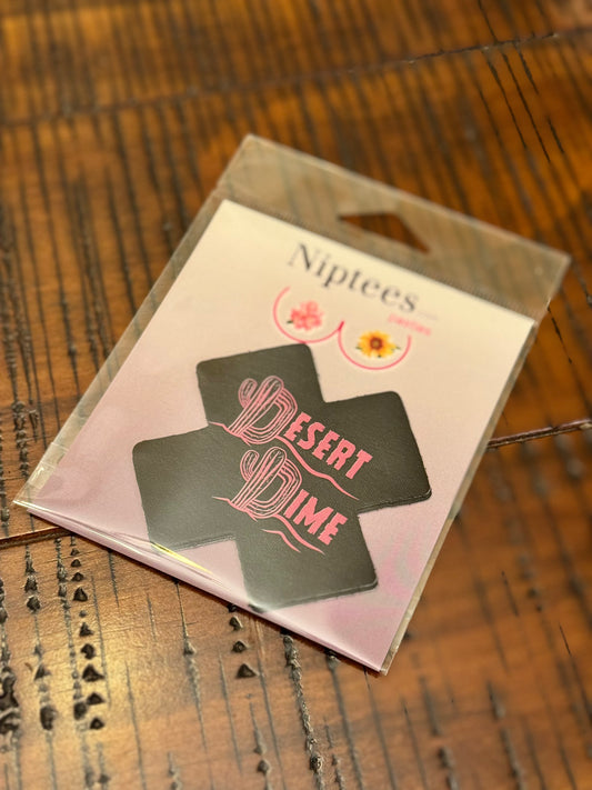 X Pasties - Black w/ Pink